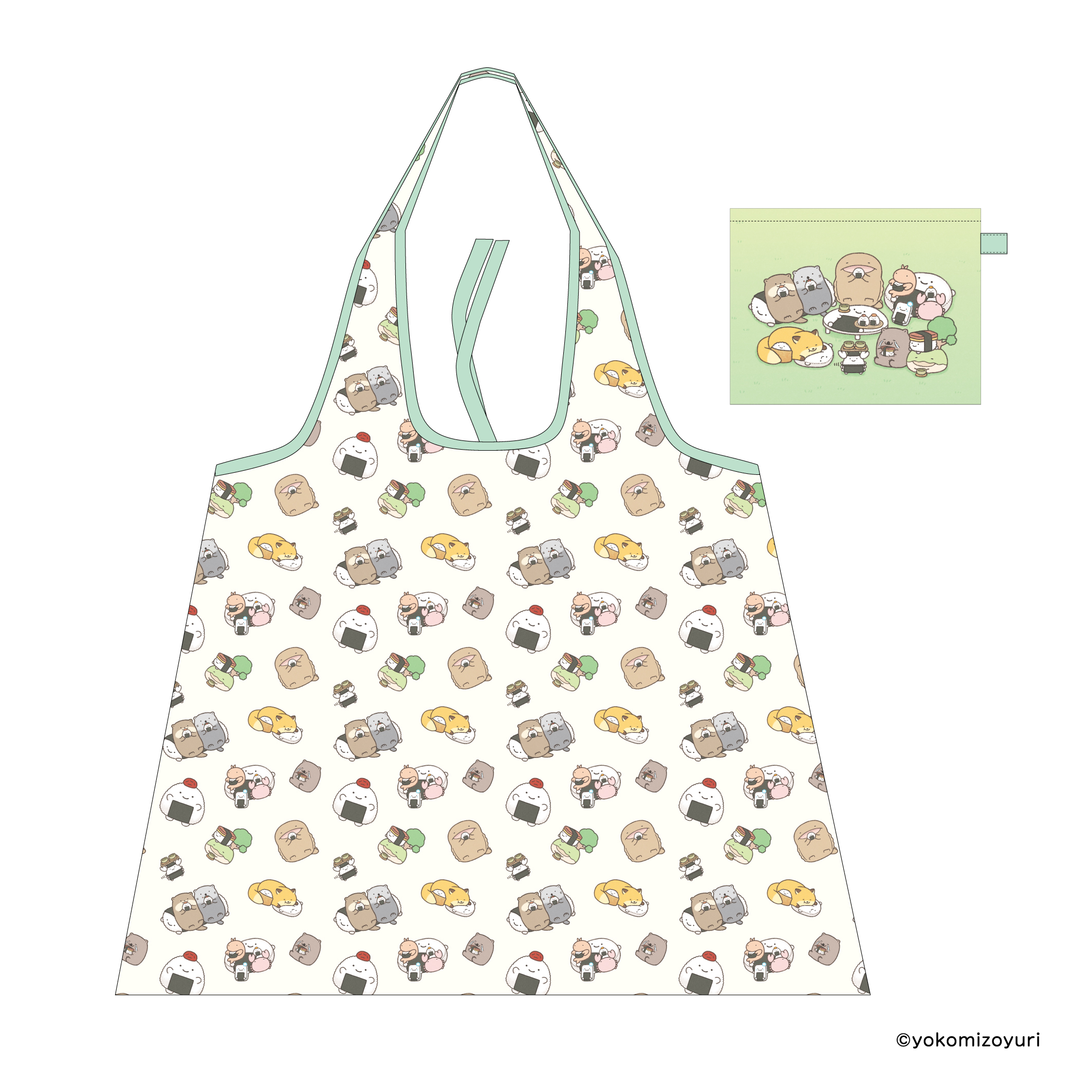 大きめショッピングバッグ　開店のりおにぎり屋