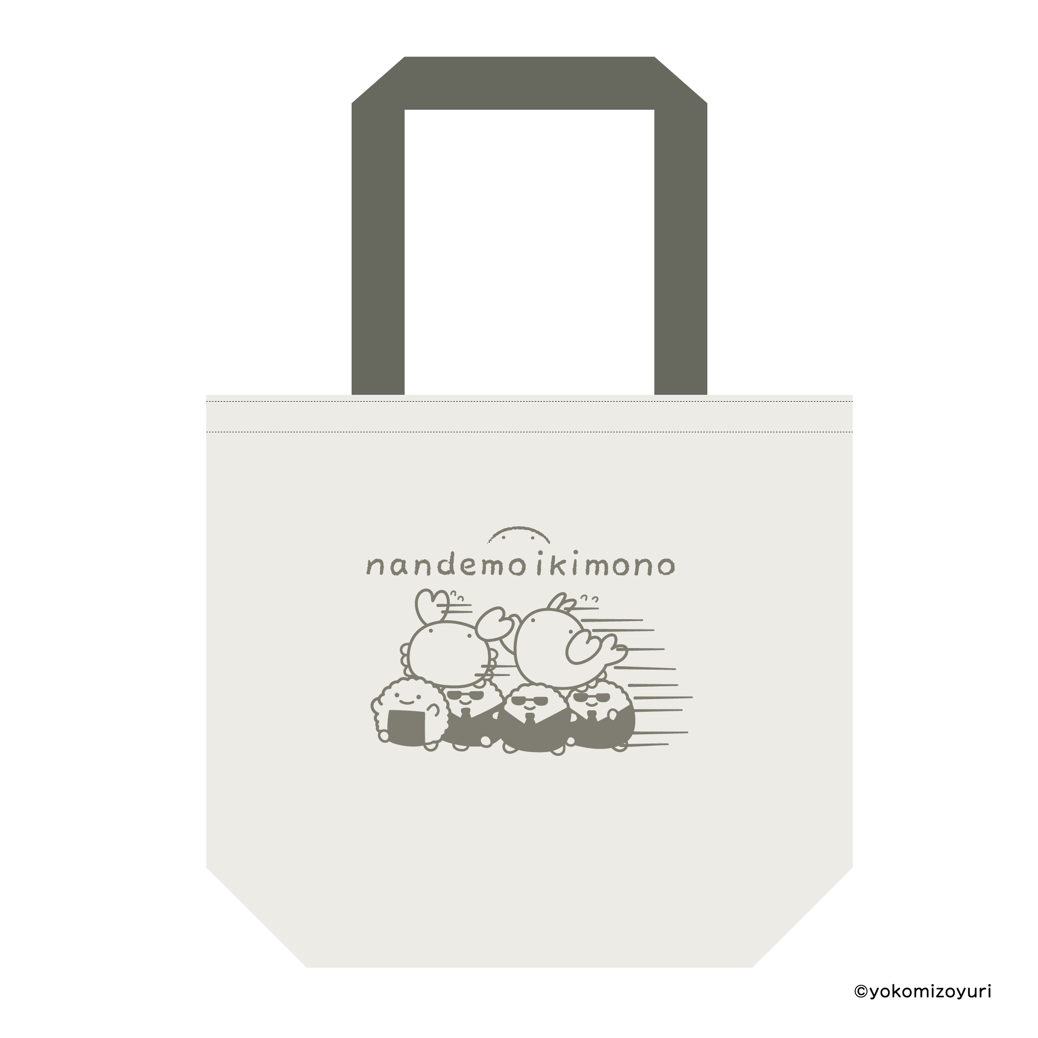 大きめトートバッグ　開店のりおにぎり屋