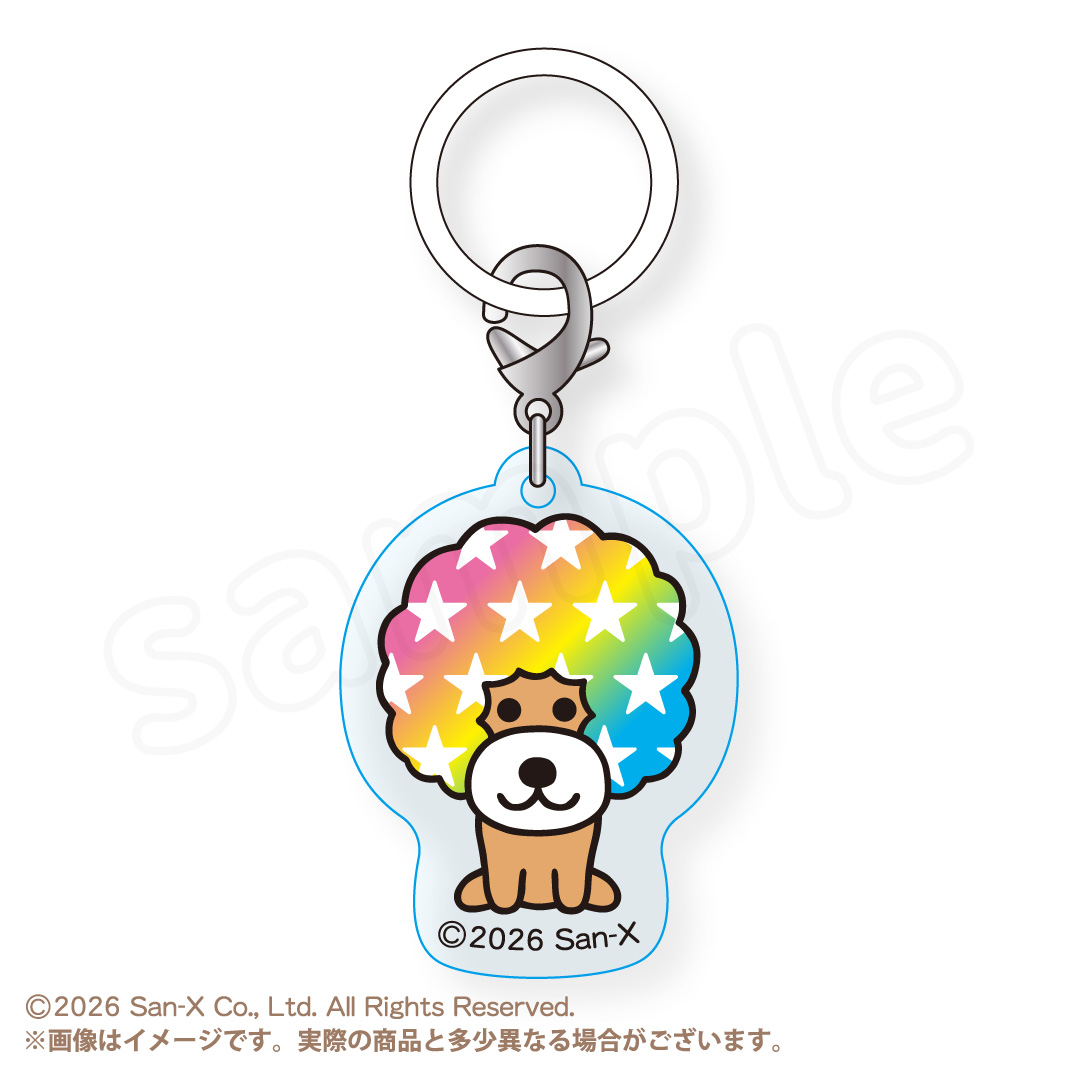 アフロ犬 アクリルミニチャーム