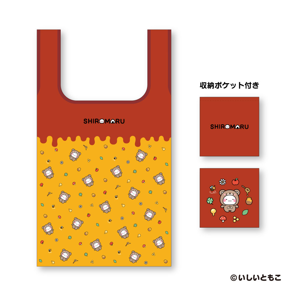 しろまる エコバッグ なりきりくまさん柄